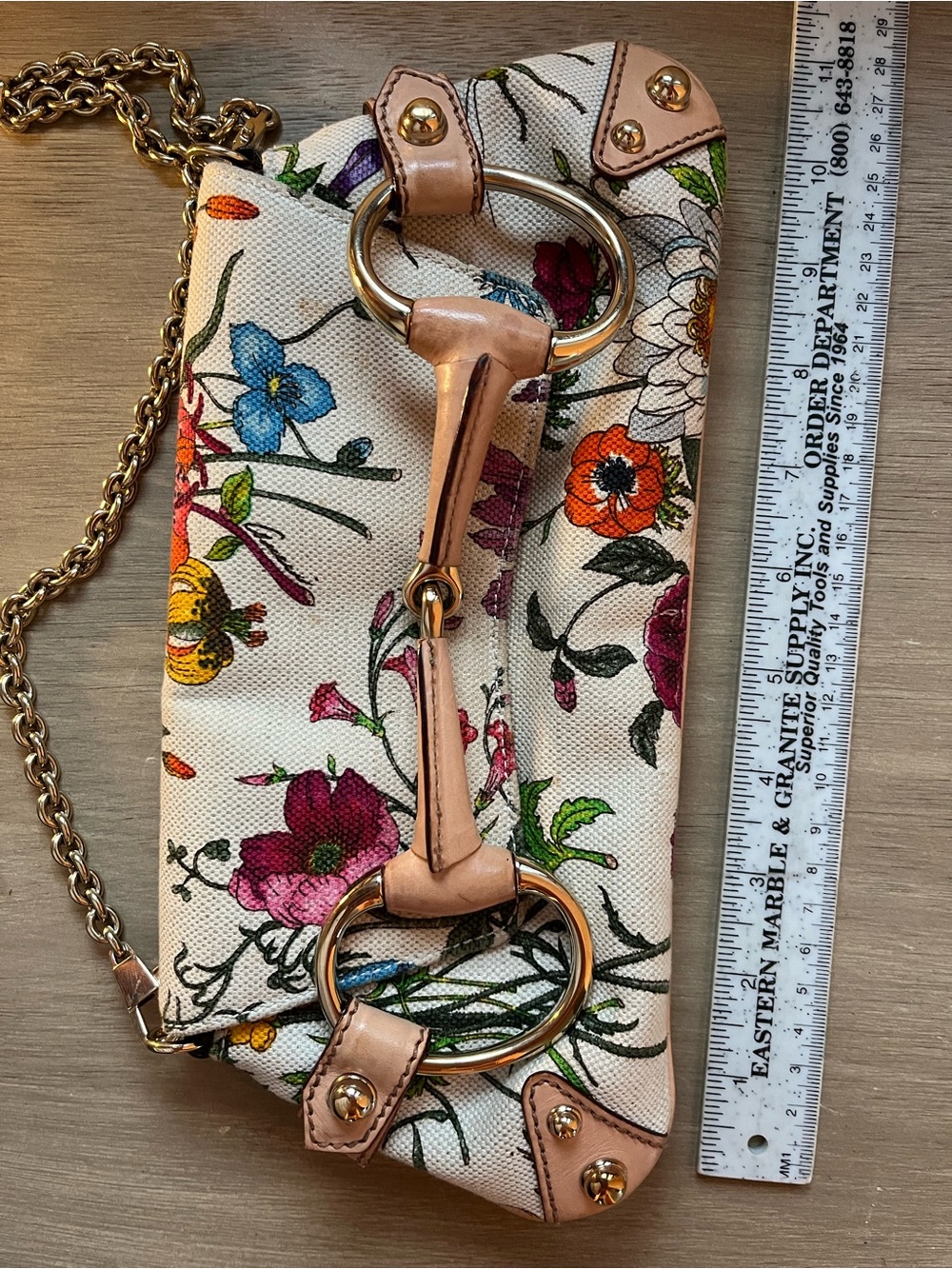 Gucci FLORA Horsebit Gold Chain Evening purse MINT - RARE / TOM FORD ERA - Picture 12 of 15